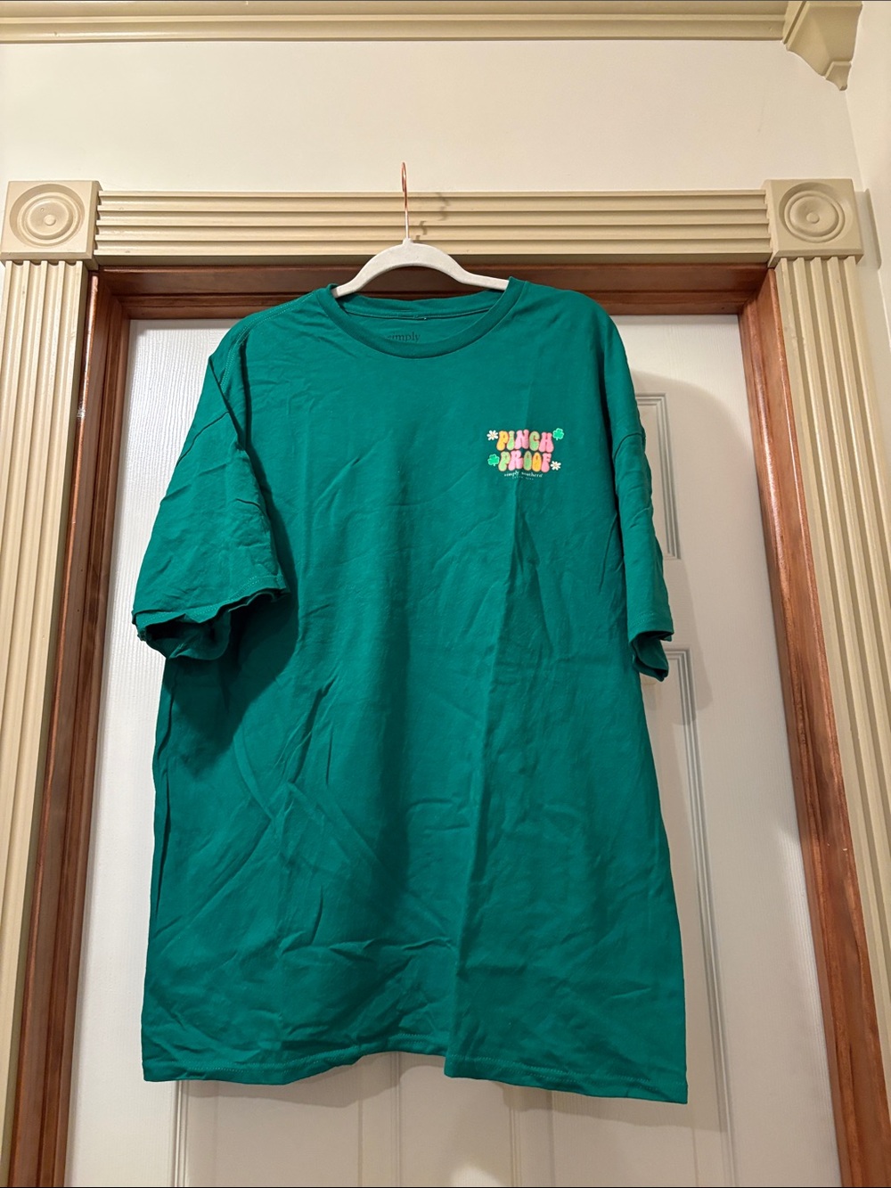 Simply Southern Teal Short Sleeve Tee with Colorful Chest Graphic